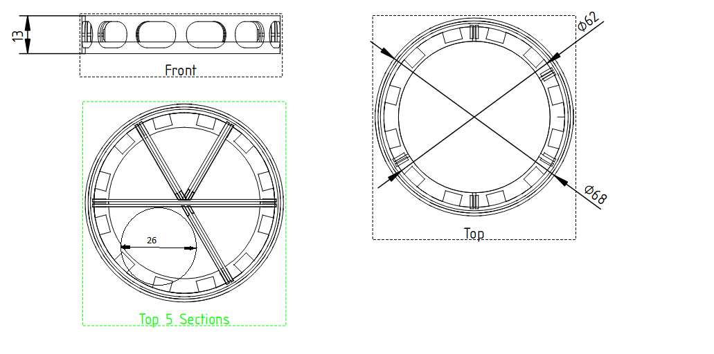Technical Drawing of the trays